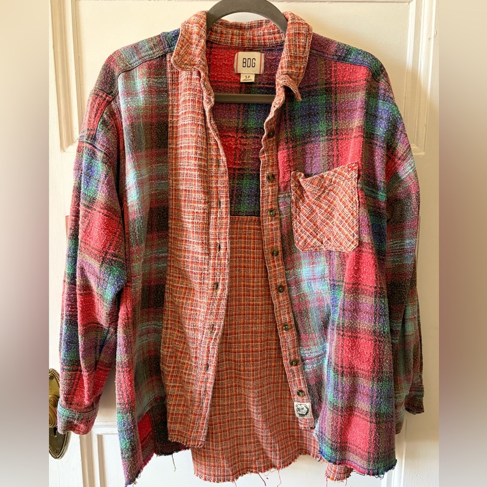 🌻 BDG Plaid Layered Flannel Shirt Jacket